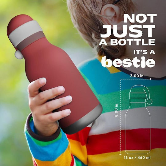 Asobu Stainless Steel Kids Water Bottle Thermos with Straw Asobu Bestie Santa 460ml