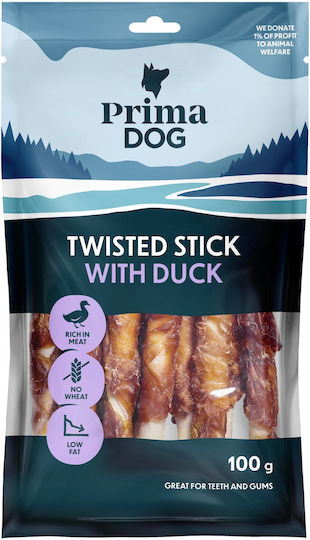 Prima Dog Rawhide Dog Stick Treats Medium Breeds with Duck 13cm 100gr 11pcs 7P10044