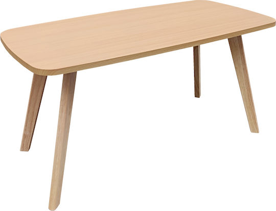Rectangular Central Coffee Table Komela Made of Solid Wood Natural Shade W100xD48xH45cm