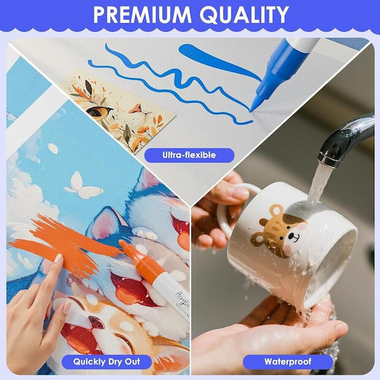Acrylic Drawing Markers Double Tip Set 60pcs
