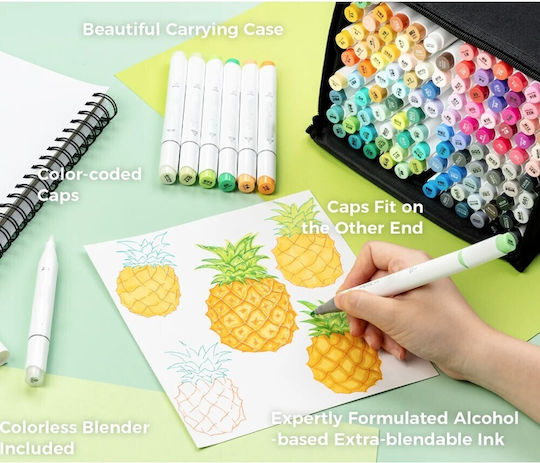 Neon Drawing Markers Thin Double Tip Set 80pcs