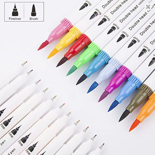 White Drawing Markers Thin Double Tip Set 120pcs