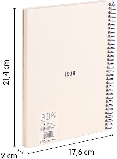 Milan Spiral Heft Geregelt A5 80 Blätter Beige 1Stück