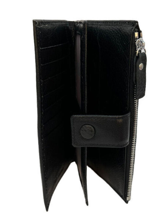 Leder Damen Geldbörse Münzen Schwarz