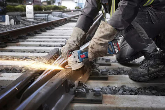 Bosch GWS 18V-11 S Professional Τροχός 125mm Μπαταρίας Brushless με Ρύθμιση Στροφών 2x5Ah