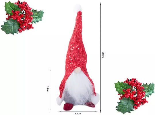 Weihnachtszwerge Dekorativ 30cm Rote Graue Mütze
