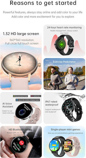 Xoxo Idealstore Brățară Fitness Smartwatch Ecran Tactil Complet Ips Apeluri Bluetooth Notificări Monitorizare Ritm Cardiac Oxigen în Sânge Somn Muzică Ip67 Multi-sport Asistent Vocal Android-ios Baterie de Lungă Durată Ediția Neagră