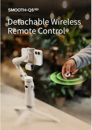 Zhiyun Smooth Q5 Ultra Standard Phone Gimbal with 3 Axis Stabilization and 13.5 Operating Hours Gray