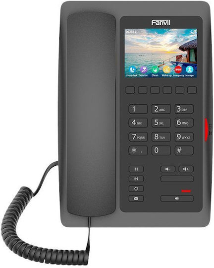 Fanvil H5W Hotel Cu fir Telefon IP 2 linii Negru