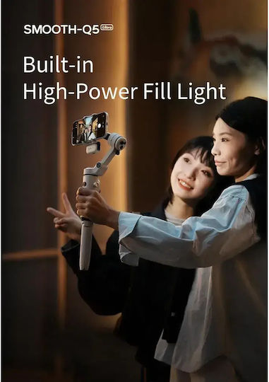 Zhiyun Smooth Q5 Ultra Standard Phone Gimbal with 3 Axis Stabilization and 13.5 Operating Hours Gray