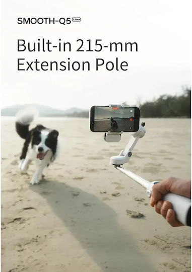 Zhiyun Smooth Q5 Ultra Standard Phone Gimbal with 3 Axis Stabilization and 13.5 Operating Hours Gray
