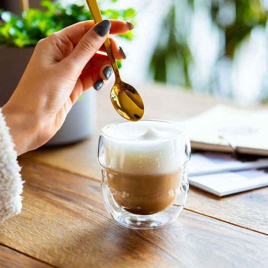 Vialli Design Set Tassen Kaffee aus Porzellan Braun 70ml 2Stück