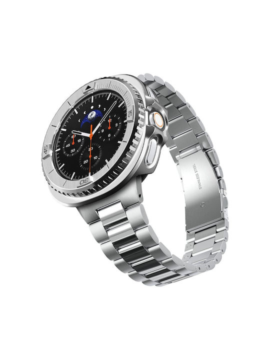 Spigen Tune Pro Bezel Protector in Silver color for Samsung Galaxy Watch 8 Classic 46mm