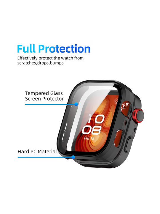 Techsuit Defense360 Pro Πλαστική Θήκη με Τζαμάκι σε Μαύρο χρώμα για Huawei Watch Fit 4 Pro