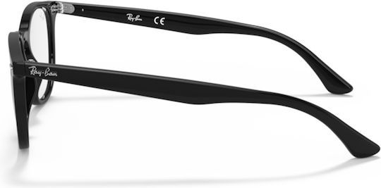 Unisex Ray-ban Rx7159 2000 Eyeglass Frames Round Plastic Black 50mm