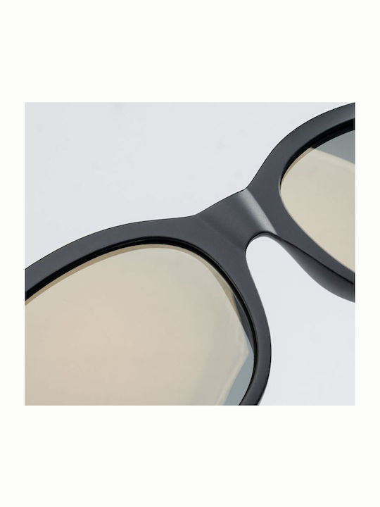 Hi-Tec Women's Sunglasses with Black Plastic Frame and Silver Polarized Mirror Lens 92800595443