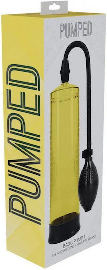 Yellow Penis Pump Air Shots Pumped Basic Pump 1 Water Resistant Yellow 24cm