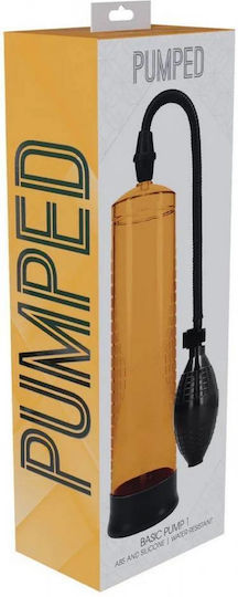 Trompă Pentru Penis cu Aer Shots Pumped Basic Pump 1 Rezistentă la Apă Portocalie 24cm