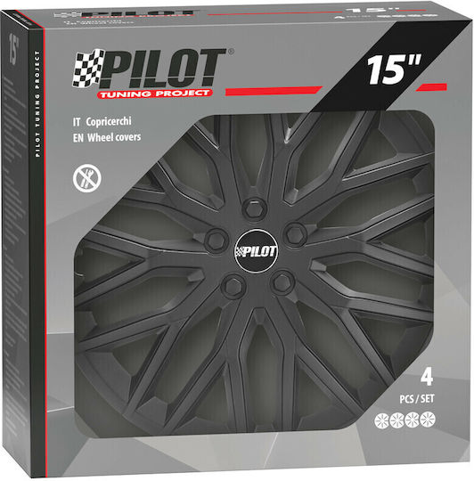 Lampa Car Hubcap Set 15" 4pcs Black