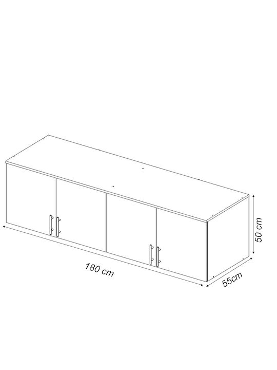 Loft Тавански Шкаф от ПДЧ 55x180см 000946 Loft Тавански Шкаф от ПДЧ 55x180см 000946