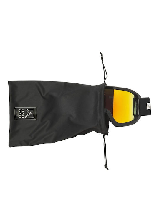 Jack & Jones Μάσκα Σκι & Snowboard Ενηλίκων Μαύρη με Φακό Φιμέ σε Μαύρο Χρώμα