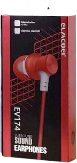EV-174 In-ear Handsfree Headphones with Connector 3.5mm Pink