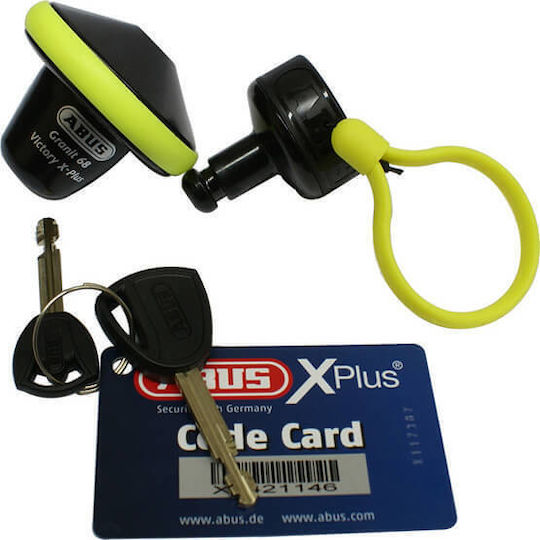 Abus Granit Victory X Plus Roll Up 68 Motorcycle Disc Brake Lock in Yellow