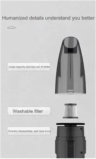 Portable Electric Car Handheld Vacuum for Liquids and Dry Vacuuming USB Pervoi Ctc-398
