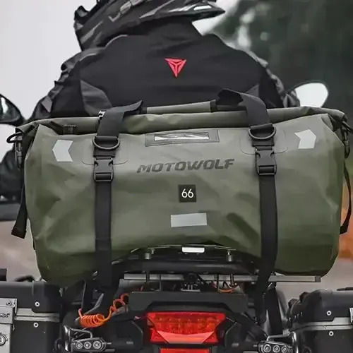 Motowolf MDL0717 Motorcycle Tail Bag Waterproof 66l in Black Colour