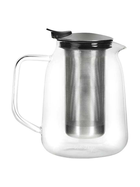 Vialli Design Teapot with Filter Glass Gray 800ml