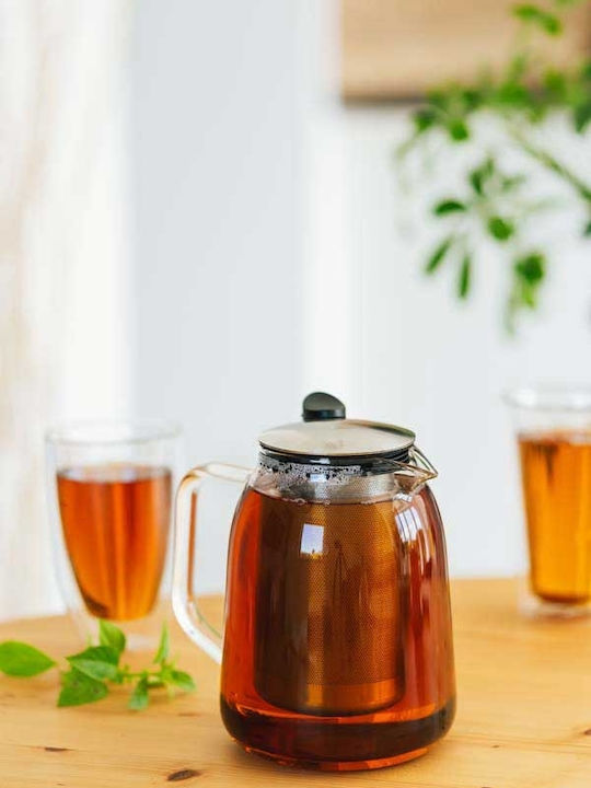 Vialli Design Teapot with Filter Glass Gray 800ml