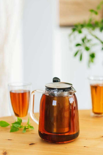 Vialli Design Teapot with Filter Glass Gray 800ml