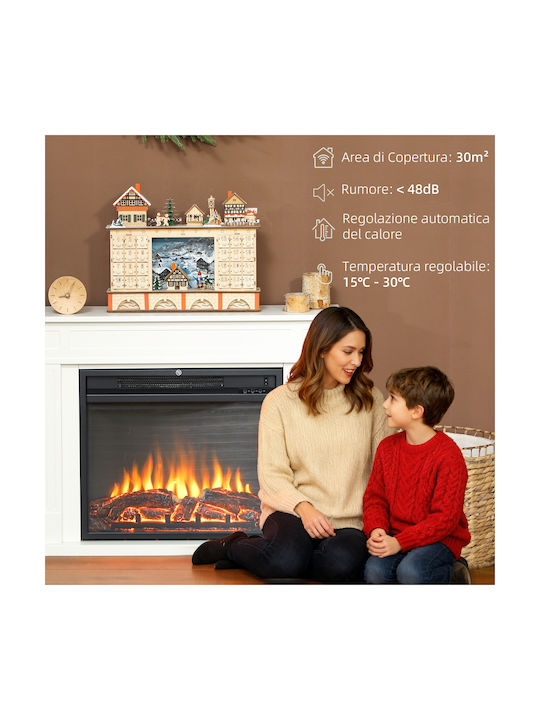 HomCom Επιδαπέδιο Ηλεκτρικό Τζάκι 2000W 98x23.5cm