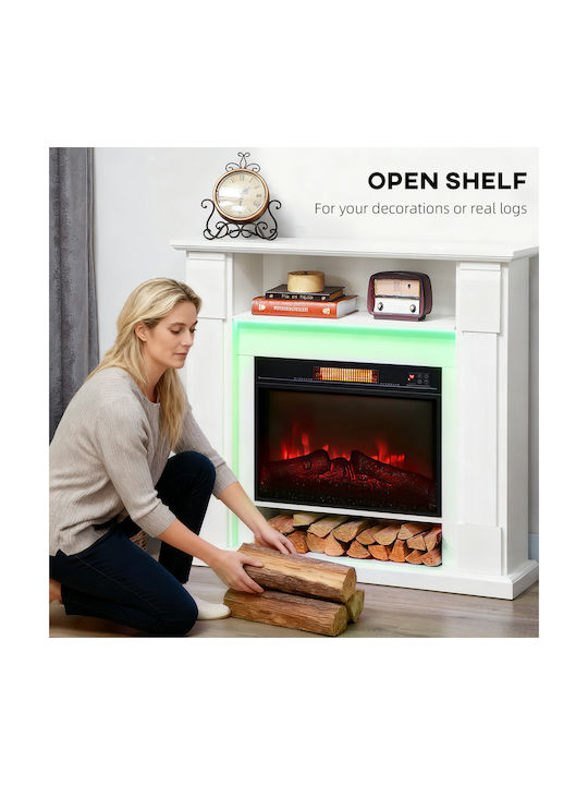 HomCom Επιδαπέδιο Ηλεκτρικό Τζάκι 1800W 105x27cm