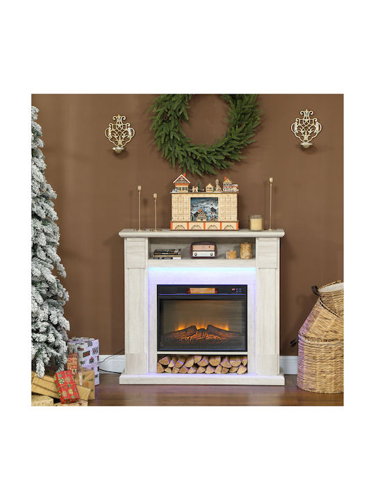 HomCom De podea Șemineu electric 1800W 105x27cm