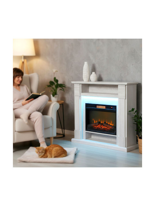 HomCom De podea Șemineu electric 1800W 105x27cm