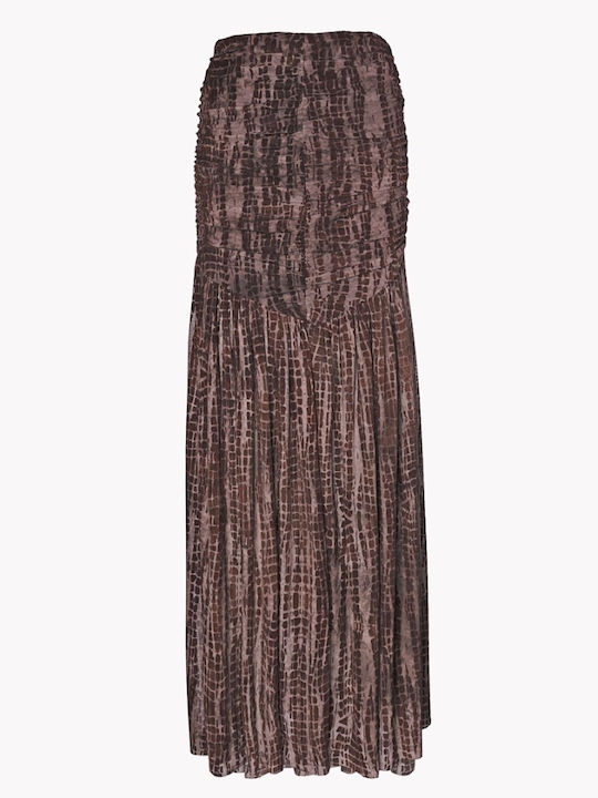 Maxi Skirt with Tulle Brown