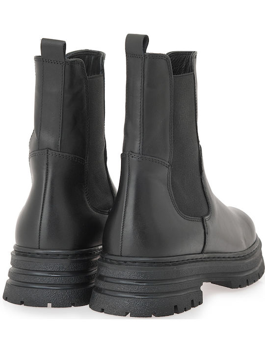 Leather Women's Ankle Boots Black