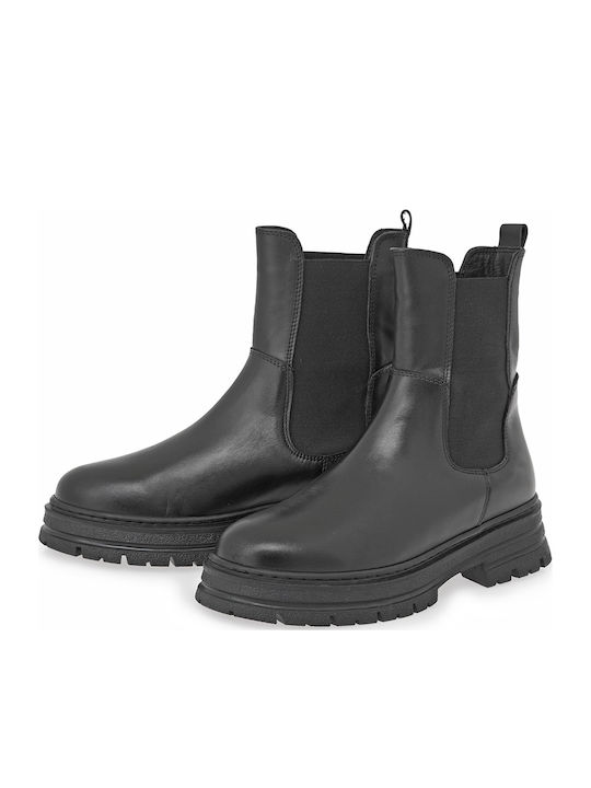 Leather Women's Ankle Boots Black