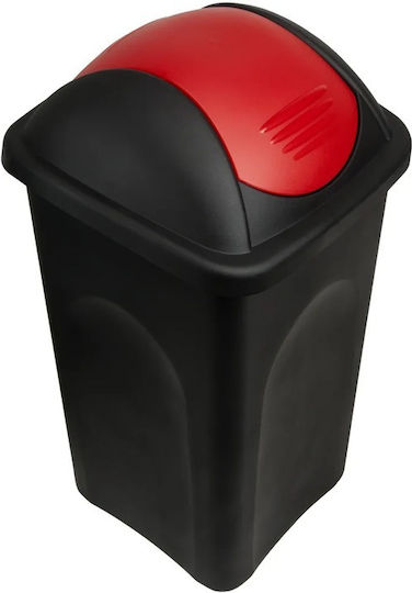 Monzana Coș De Gunoi Din Plastic Cu Capac Oscilant Negru 60lt
