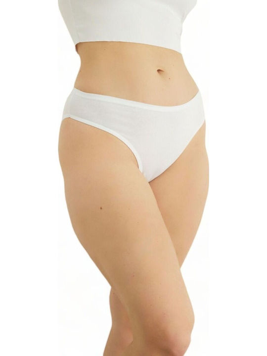 Aurelia Βαμβακερά Ψηλόμεσα Γυναικεία Slip MultiPack Λευκό