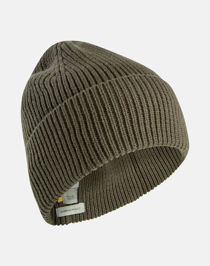 Beanie Beanie with Rib Knit in Khaki color