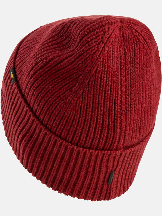 Beanie Ανδρικός Σκούφος με Rib Πλέξη σε Κόκκινο χρώμα