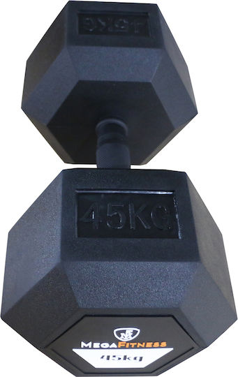 MegaFitness Hexagon Rubber Dumbbell 1 x 45kg