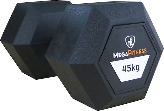 MegaFitness Hexagon Rubber Dumbbell 1 x 45kg