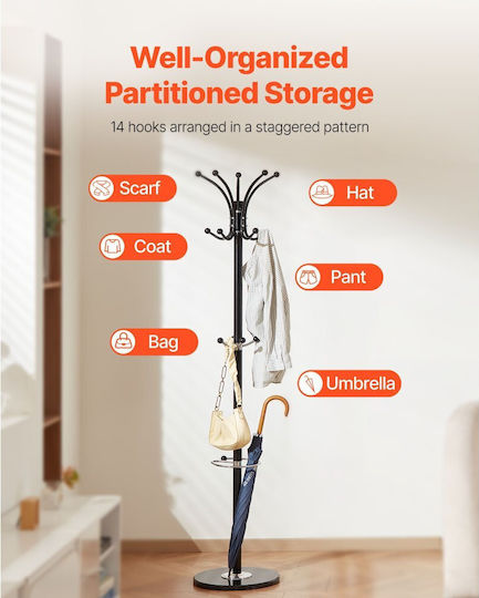 Vevor Metallic Coat Rack Black