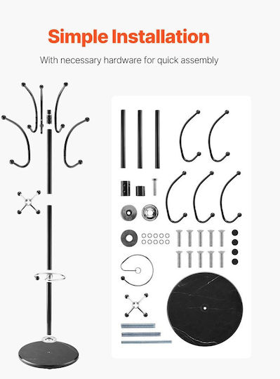 Vevor Metallic Coat Rack Black