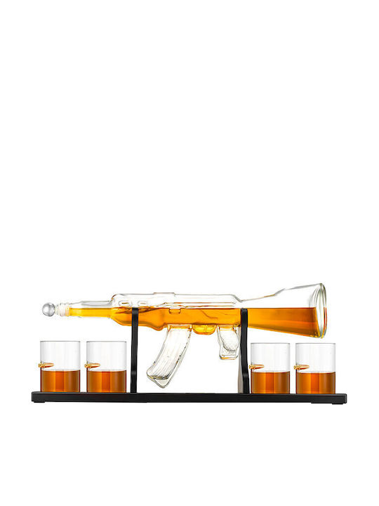 Velve Sticlă Carafă de Servire 12buc cu Dop și Pahare 850ml 1buc