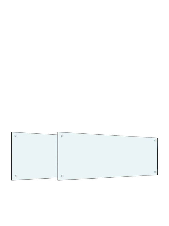 Πίσω Πάνελ Κουζίνας 2 Pcs Λευκό 100 X 40 Cm Σκληρυμένο Γυαλί 3415422 Λευκό