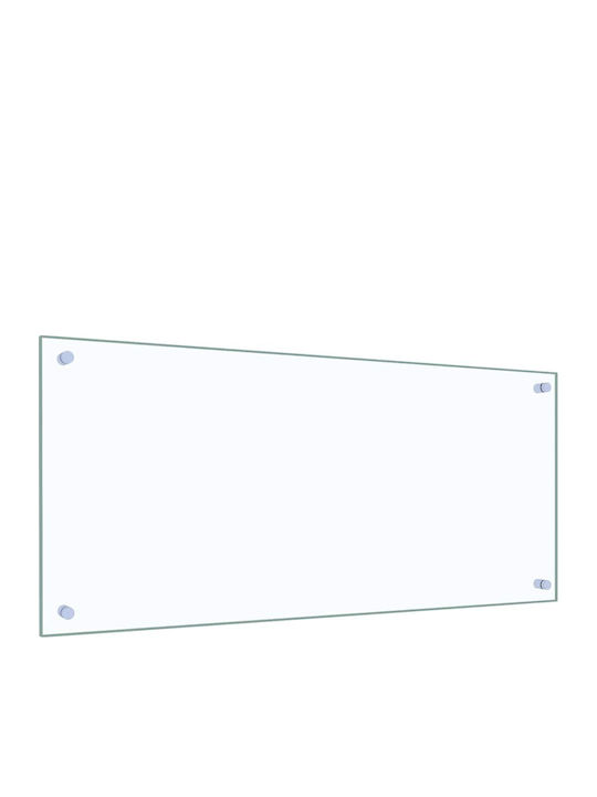 Kitchen Back Panel 2 Pieces Transparent 90 x 40 cm Tempered Glass 3415428 Transparent